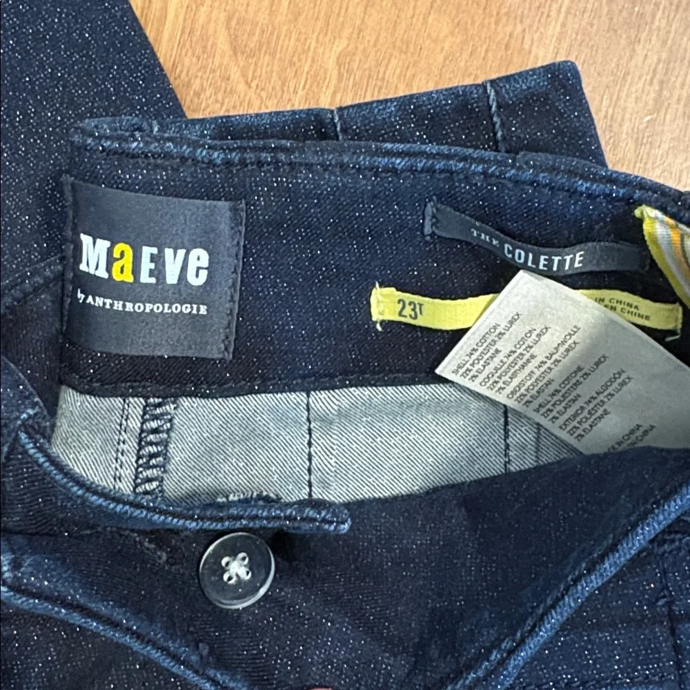 Anthropologie Maeve Colette Sparkle Denim 23 tall - Picture 2 of 5